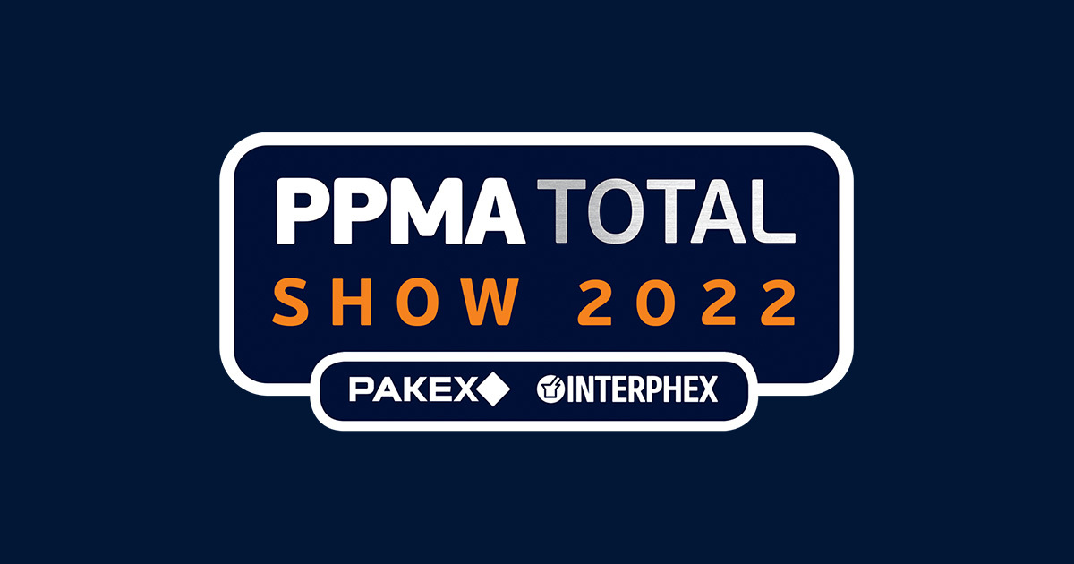 Logo de la feria británica del procesamiento y envasado PPMA Total Show 2022, a celebrarse en Birmingham del 27 al 29 de septiembre de 2022.